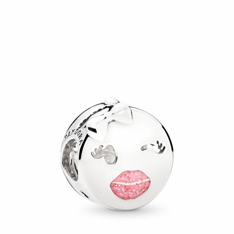 Pandora Playful Wink Charm - Sterling Silver/Enamel/Pink - Canada | TJ1889XO